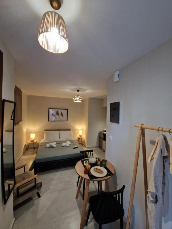 Modern hotel room with contemporary decor