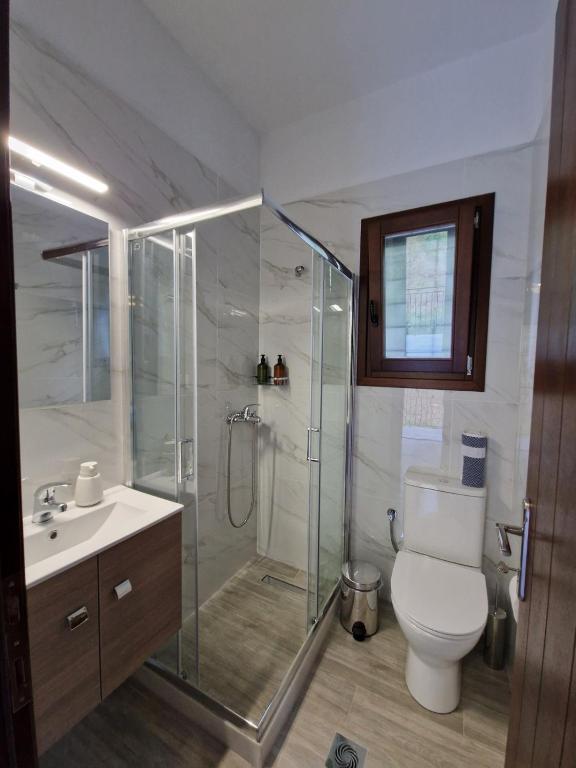 Clean modern bathroom with glass shower